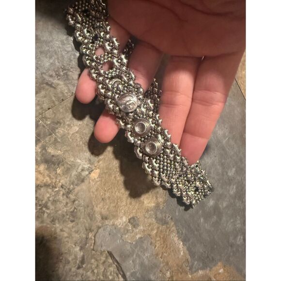 SG Sergio Gutierrez Silver Liquid Metal Mesh Chocker Necklace Fashion Jewelry - Picture 3 of 4